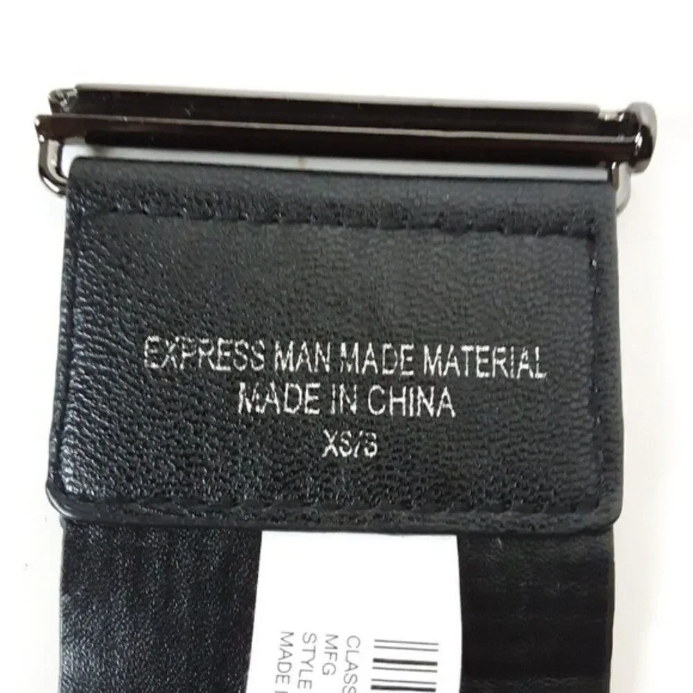 Express Women's Beaded Black Adjustable Waist Belt size XS/S